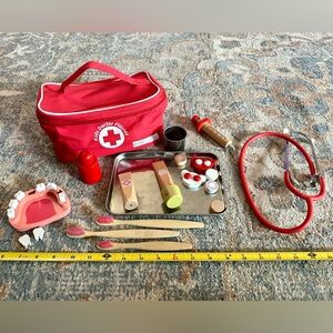 Toddler Kids Doctor Dentist Playset with Red Bag